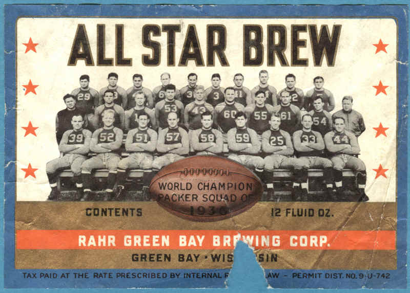 1936 Packers Rahr Brewing label.jpg (187714 bytes)